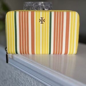 Tory Burch Sunrise Stripe Emerson Mini Continental Wallet